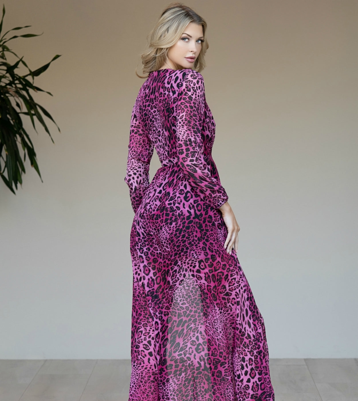 Jet Setter Maxi Dress  Pink Leopard Wrap Dress – Lady Lux Swimwear