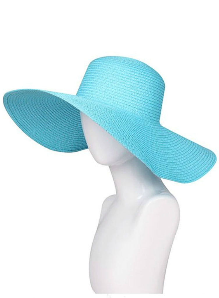 Sienna Aqua Blue Beach Hat – Lady Lux Swimwear - Main Image